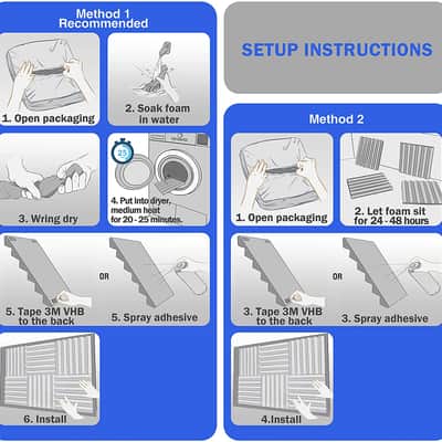 (12 Pcs) 2" X 12" X 12" Acoustic Panels Foam  Studio Wedge Tiles Sound Panels Wedges Sound Absorbing image 3