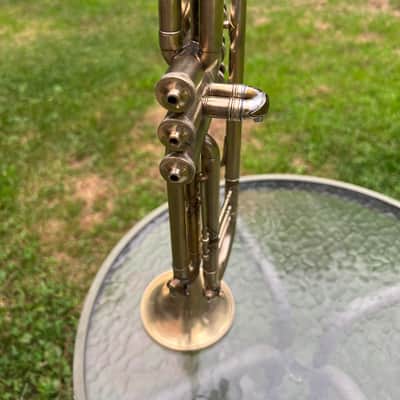 1922 Buescher True Tone Trumpet — Nickel/Silver w/ Engraved Bell — Original Case & Mouthpiece — Freshly Serviced image 6