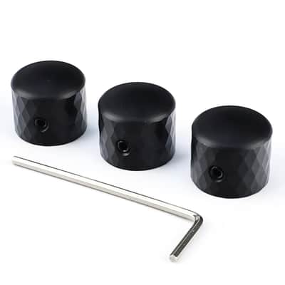 3Pcs Aluminum Alloy Electric Bass Guitar Knobs Speed Control 6.5mm（1/4"） Potentiometer Shaft Dome Metal Volume Tone Knobs for Electric Bass Guitar Replacement Parts (Black) image 1