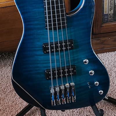 Status Graphite 5 String Fretless T Bass Blue Burst image 2