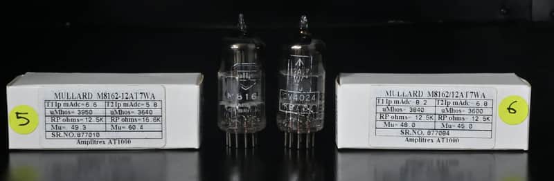 2x Mullard M8162/12AT7WA/CV4024 Top Square Getter Made in Gt. Britain Amplitrex Tested image 1