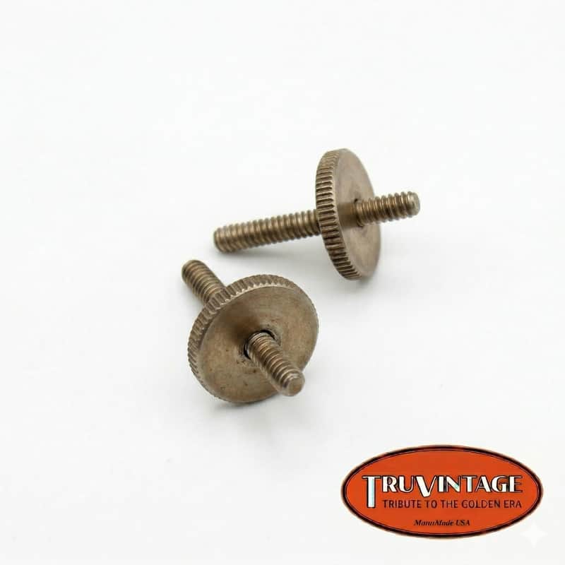 TruVintage MannMade USA '50's Gibson Replica ABR-1 Bridge Thumbwheels & Posts - Nickel Relic image 1