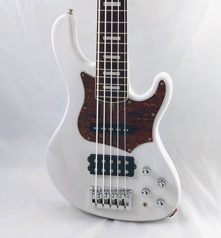 CORT GB75 Jazz / MM 5-String Bass w/Gig Bag - White Blonde Ash, 34