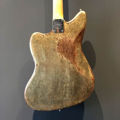 Made to Order - FRANCHIN Neptune guitar Relic Aged METALLIC LEAF (Gold/Silver/Copper) Offset Jazzmaster Style Made in Italy image 4
