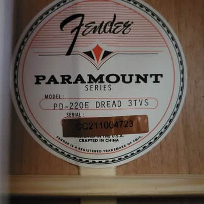 Fender Paramount PD-220E Dreadnought Acoustic Electric Guitar, 3-Color Vintage Sunburst, Hard Shell Case image 15