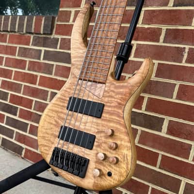 MTD 635-24, 2026 Model, Natural, Quilted Maple Top, Black Limba Body, Ash Neck, Roasted Birdseye Maple Fretboard, Matching Knobs, Matching Backplates, MTD World Logo, Custom Bartolini Pickups & Preamp, MTD Deluxe Gig Bag image 4