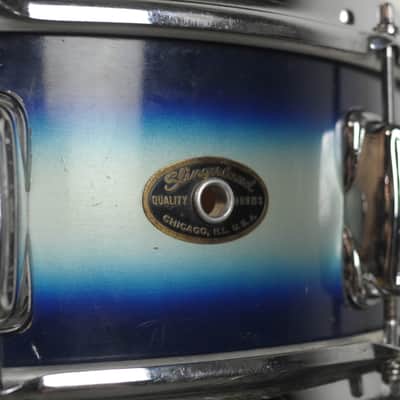 1960s Slingerland 5x14 Blue & Silver Duco Hollywood Ace Snare Drum image 9