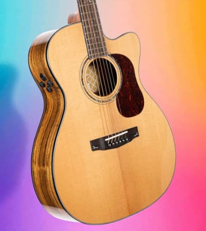 Cort Gold Series Gold-OC6 Bocote Acoustic-Electric Guitar w/ Solid Sitka Spruce Top, Bocote Back & Sides, Fishman Flex Electronics, Natural Glossy w/ Case, See Video, Mint Condition image 1