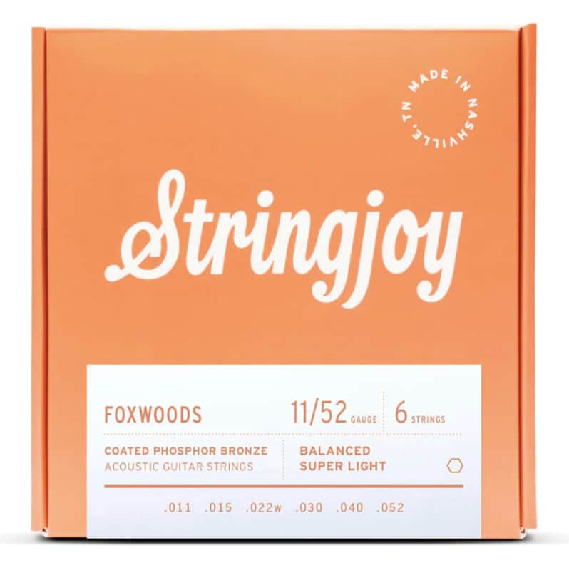 Stringjoy Foxwoods Super Light Gauge (11-52) Coated Phosphor Bronze Acoustic Guitar Strings image 1