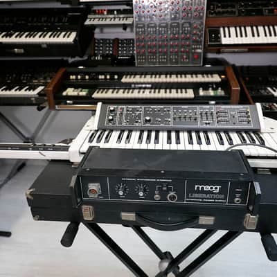 Moog Liberation white, from spanish 70's band Asfalto, signed by Bob Moog + original manuals + original case image 14