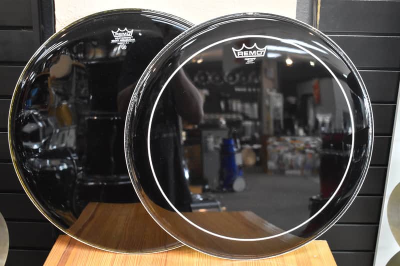 Remo Ebony Pinstripe and Ambassador 18" Tom Head Pair image 1