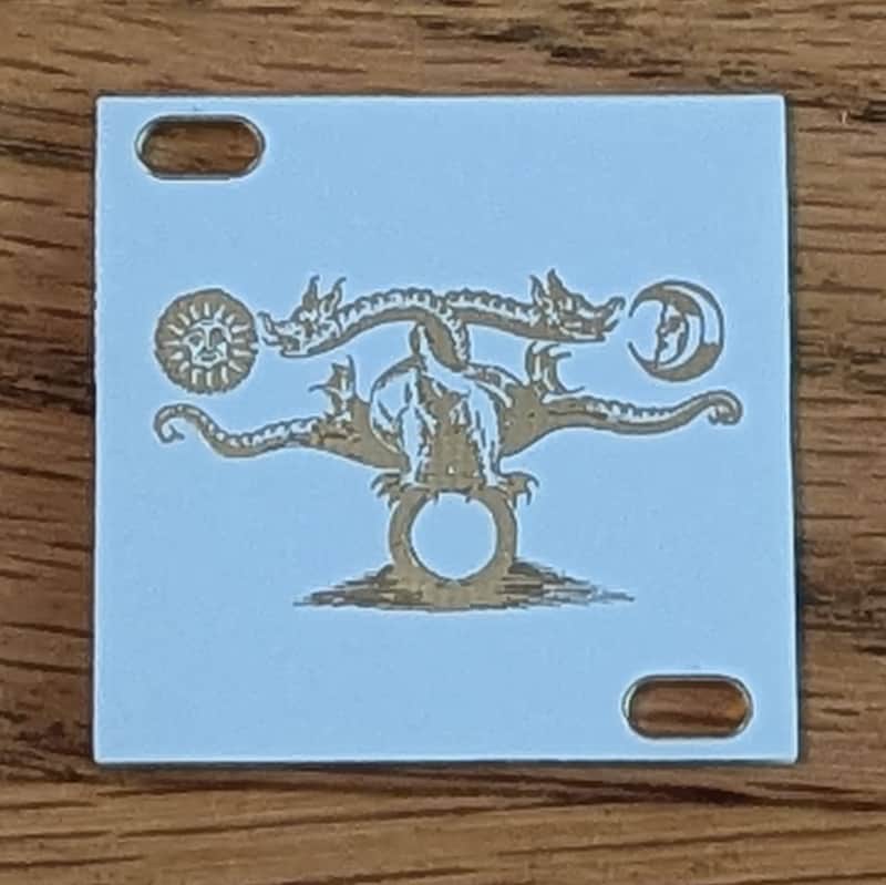 Alchemical Dragon Blank Panel 8hp 1u - White and Gold (Intellijel format) image 1