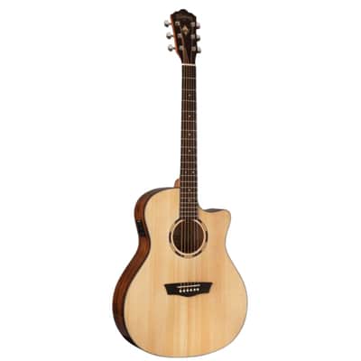 Washburn WLO10SCE Woodline Acoustic Electric Guitar. Natural image 5