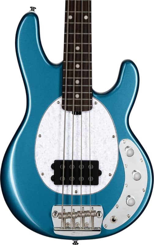 Sterling StingRay RAYSS4 Short Scale 4-String Bass Guitar, Rosewood Fingerboard, Toluca Lake Blue image 1
