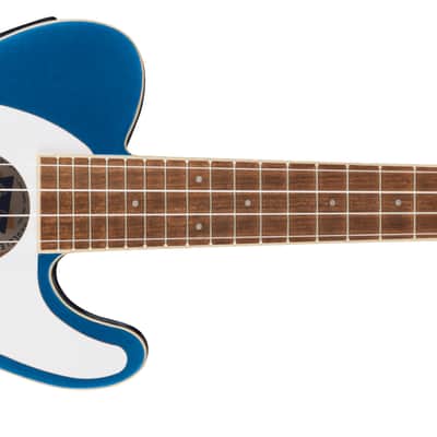 Fender Fullerton Tele Uke Walnut FB White Pickguard Lake Placid Blue image 1
