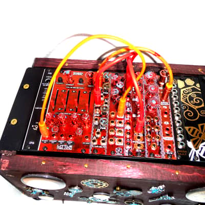 Synth Portal Steampunk Modular Powered Synthesizer-no modules 2025 - Wood/black & bronze image 3