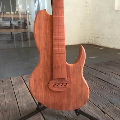 WyRd XL fretless 4 string bass guitar by Jon Letts 27” -2023- Padauk image 3