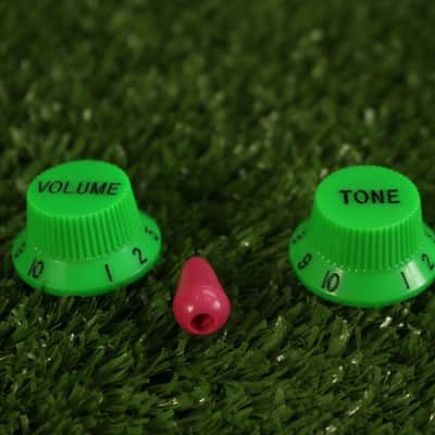 Replacement Knobs For Ibanez Guitars - Green + Pink Tip image 4