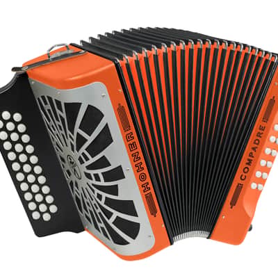 Hohner Compadre FBbEb Musica Tipica Series Accordion (Orange) - 12 Basses, 62 Notes, Standard Straps with Gig Bag image 5