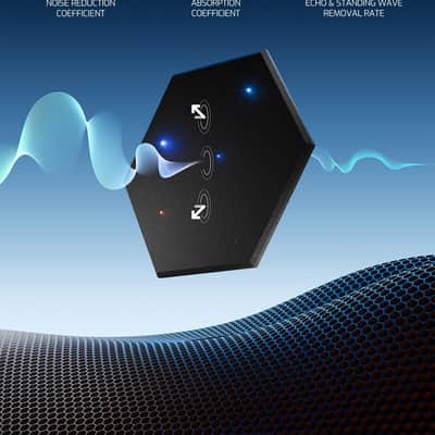 12 Pack Self-adhesive Sound Proof Foam Panels for Walls 12" X 10" X 0.4" - Hexagon Acoustic Panels with Fiber Optic Starlight, Stylish Soundproof Wall Panels Absorb Noise and Wall Decor Black image 5