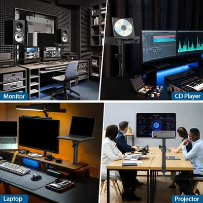 Desktop Clamp Speaker Stands | Height Adjustable Studio Monitor Mounts for Desk Setup image 6