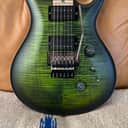 2022 PRS Wood Library Custom 24 Floyd - Satin Jade Smokeburst - Korina - Quilty Maple Fretboard - Flame Satin Neck