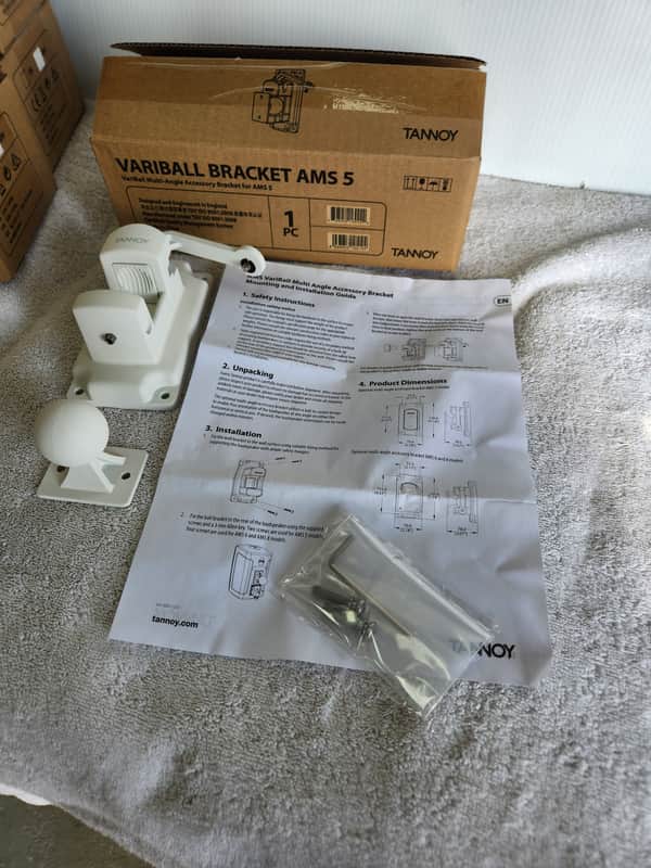 Tannoy AMS5-VB-WH VariBall Multi-Angle Accessory Bracket for AMS 5 Loudspeakers ,White (pair). Be easily used with other speakers image 1