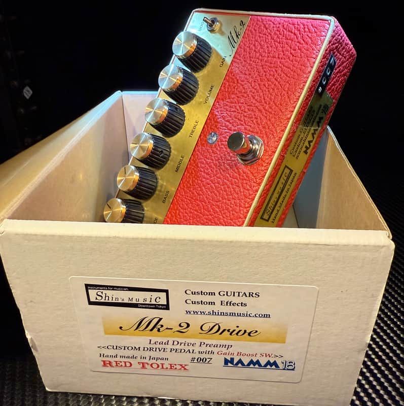 Shin's Music MK-2 Drive-Gain-Boost, NAMM 18 #007, with original box image 1