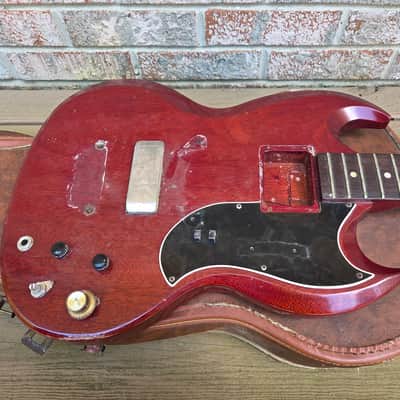Vintage 1962 Gibson EB-0 Bass Guitar Husk Project w/ Original Softshell Case! image 4