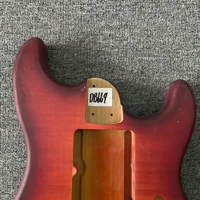 Red Burst Tiger Maple Top Stratocaster Strat Style Guitar Body image 2