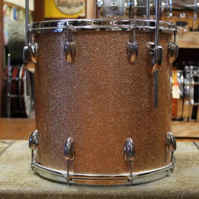 1966 Slingerland Modern Jazz Outfit in Sparkling Champagne Pearl 14x20 8x12 14x14 image 12