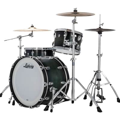 Ludwig Classic Oak Fab 3-pc Shell Pack w/22" Kick - Green Burst image 2