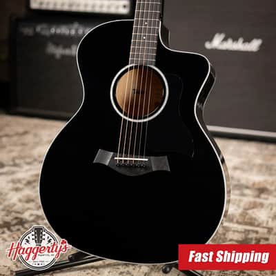 Taylor 214ce-BLK Plus Grand Auditorium Acoustic/Electric Guitar - Black with Hardshell Case image 1
