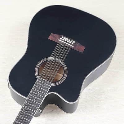 Left Handed 12 String Acoustic Electric Guitar, Laminated Spruce and Basswood Body, Okoume Wood Neck image 3