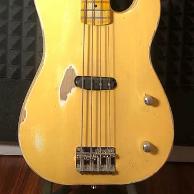 Dusty Hill Signature 51 Telecaster Tribute Bass 2022 - Relic 2022 - Yellow Relic image 1