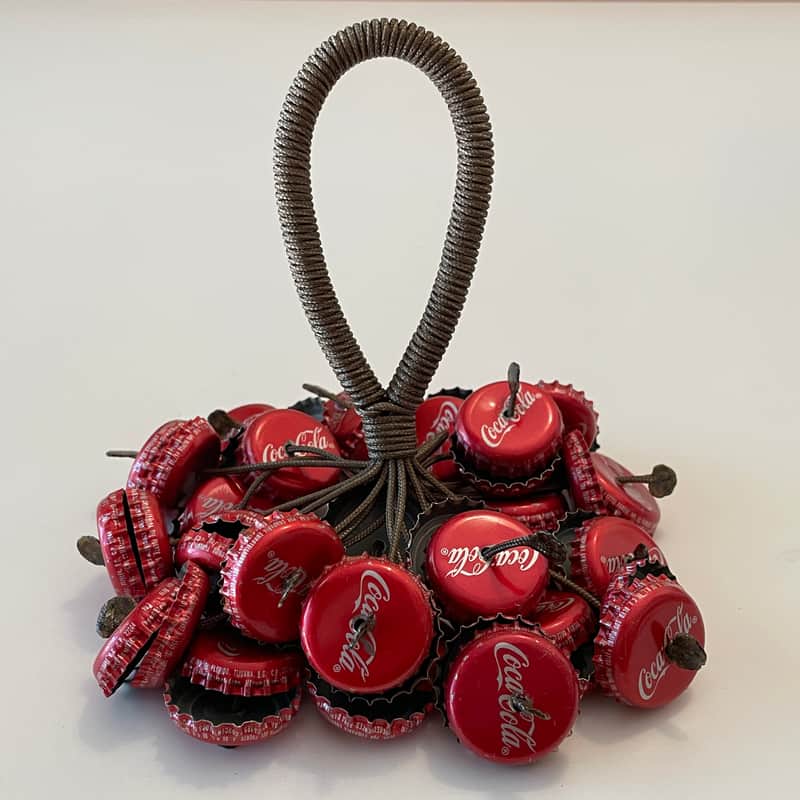Upcycled Percussion - Bottle Cap Hand Rattle / Shaker - Coca Cola image 1