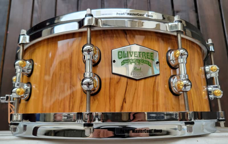 Pearl& Drum Art OliveTree Stave Snare Drum 14x5.5 image 1