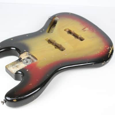 1976 Fender Jazz Bass BODY Sunburst ASH Super GREAT Heavy Wear USA 3-Bolt Weight 6.4 lbs 1970's Vintage image 5