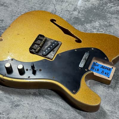 Real Life Relics Fully Loaded 69 Thinline Style Tele®  T Body Aged Gold Sparkle Flake F Hole Double Bound Alder