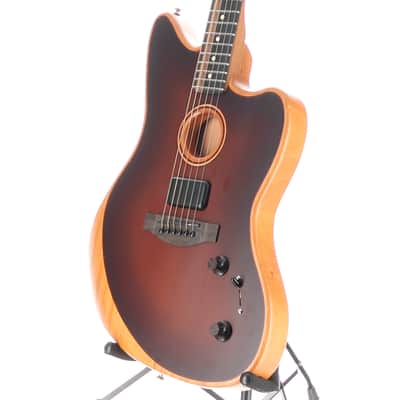 Fender Certified Pre-Owned American Acoustasonic Jazzmaster All-Mahogany, Ebony Fingerboard, Bourbon Burst (I5) (3019A) image 4