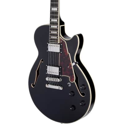 D'Angelico Premier SS Semi-Hollow Electric Guitar With Stopbar Tailpiece Regular Black Flake image 6