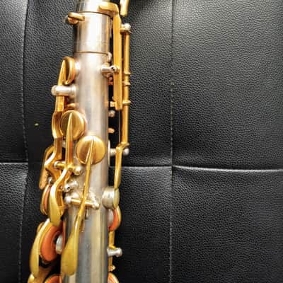 Pierret Vibrator Alto Saxophone with Virtuor 1930s silver / gold plated image 7