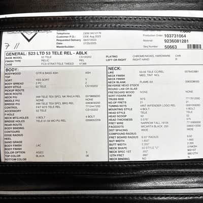 Fender Custom Shop Limited 1953 Telecaster Relic Aged Black w/Tweed Case image 11