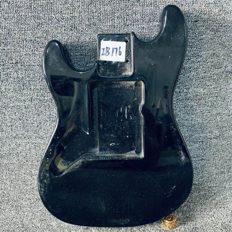 Black Left Handed Guitar Strat Style Basswood Body image 1