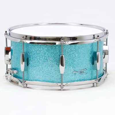 TreeHouse Custom Drums 6½x13 8-ply Maple Snare Drum - Turquoise Sparkle image 1