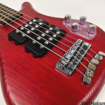 Warwick RockBass Corvette $$ 5-String Bass Burgundy Red Transparent Satin 10.56lbs #571855-25 image 7