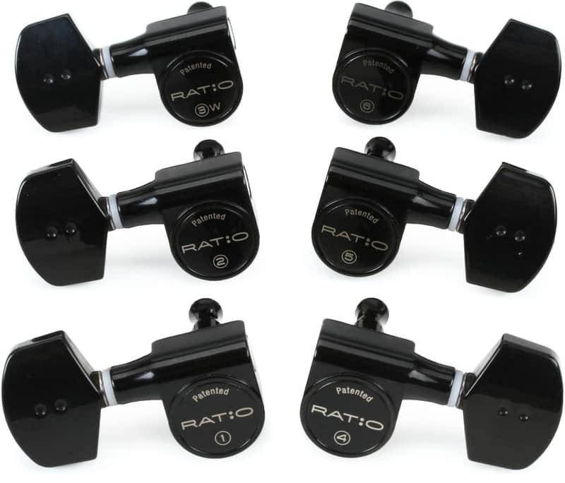 Graph Tech Ratio 3x3 Contemporary Style 2-Pin Tuners - BLACK, #PRN-2411-B0 image 1