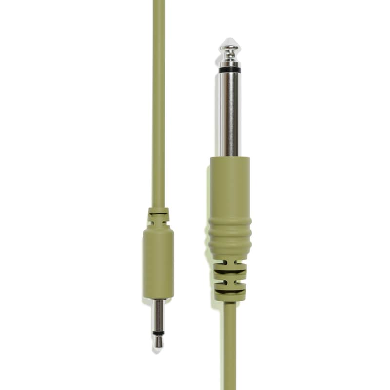 ExcelValley [Army Green | 200 cm - 78.74"] 1-Pack - Mono Patch Cables - TS 3.5mm 1/8" to 6.35mm 1/4" Eurorack Synth CV Gate image 1