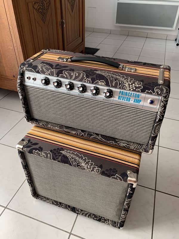 Fender '68 Custom Princeton Reverb-Amp 12-Watt with Mesa Boogie Black Shadow Celestion C90 8ohm 90watts Speaker image 1