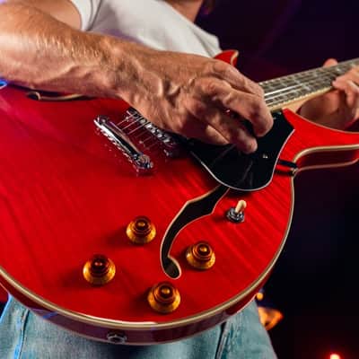 Washburn SH35TR Wing Series Semi Hollow Electric Guitar w/Gigbag, Trans Red image 10